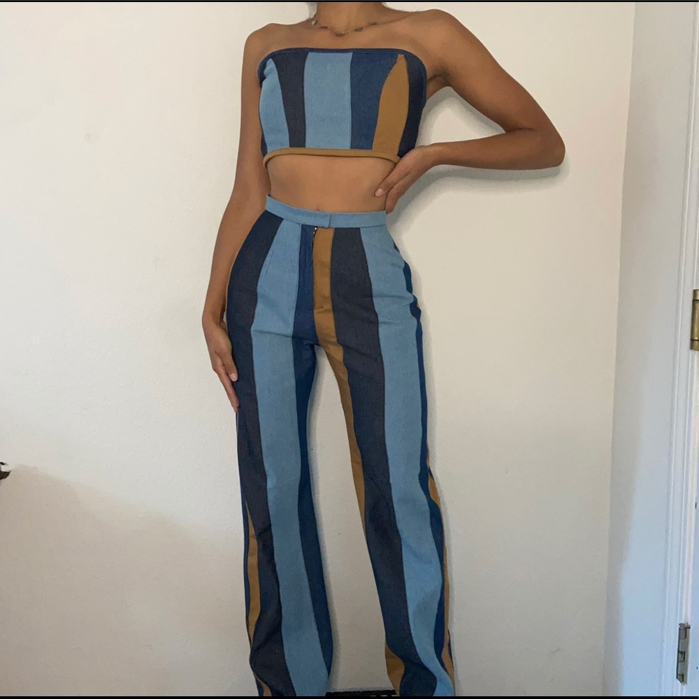 Handmade denim 2 piece set🪡